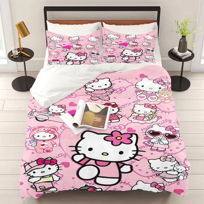 Hello Kitty Bedrucktes Schlafzimmer Bettwäsche Set Bettbezug Weihnachtsgeschenke Komfort Cartoon Mit Kissenbezug