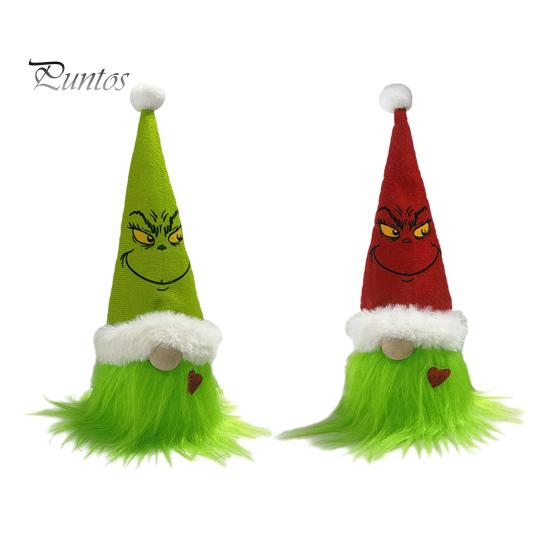 Seasonal Decorative Hanging Items Christmas Tree Green Haired Plush Ornament, Stuffed Animal Doll Dwarf Indoor Outdoor Holiday Decor Figurine, Festive