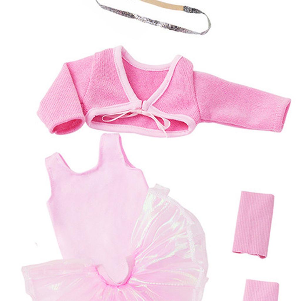 18Inch Ballet Dance Practice Clothes For Girl Doll Elastic Stretchy Fabric Easy Wear Dance Costume Princess Tutu Outfit