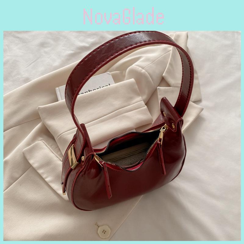 Borsa a Spalla alla Moda a Forma di Raviolo d'Acqua in Pu con Dettagli a Cucitura per Street Style