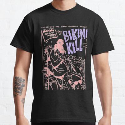 100% Cotton Summer Men T Shirts Bikini Kill Printed Casual Top Tees