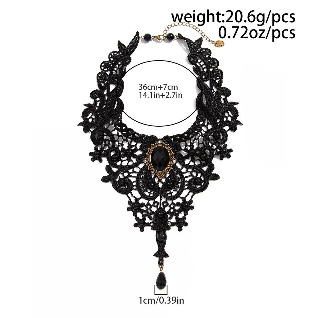 SHIXIN Gothic Hollow Out Black Lace Choker Necklace Women Vintage Punk Red Blood Drop Pendant Necklace Halloween Neck Chain New