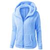 Abrigo de invierno para mujer, sudadera con capucha y cremallera de felpa