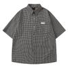 2025 summer new men's clothing original Japanese casual plaid commuter design sense BF loose short-sleeved shirt men