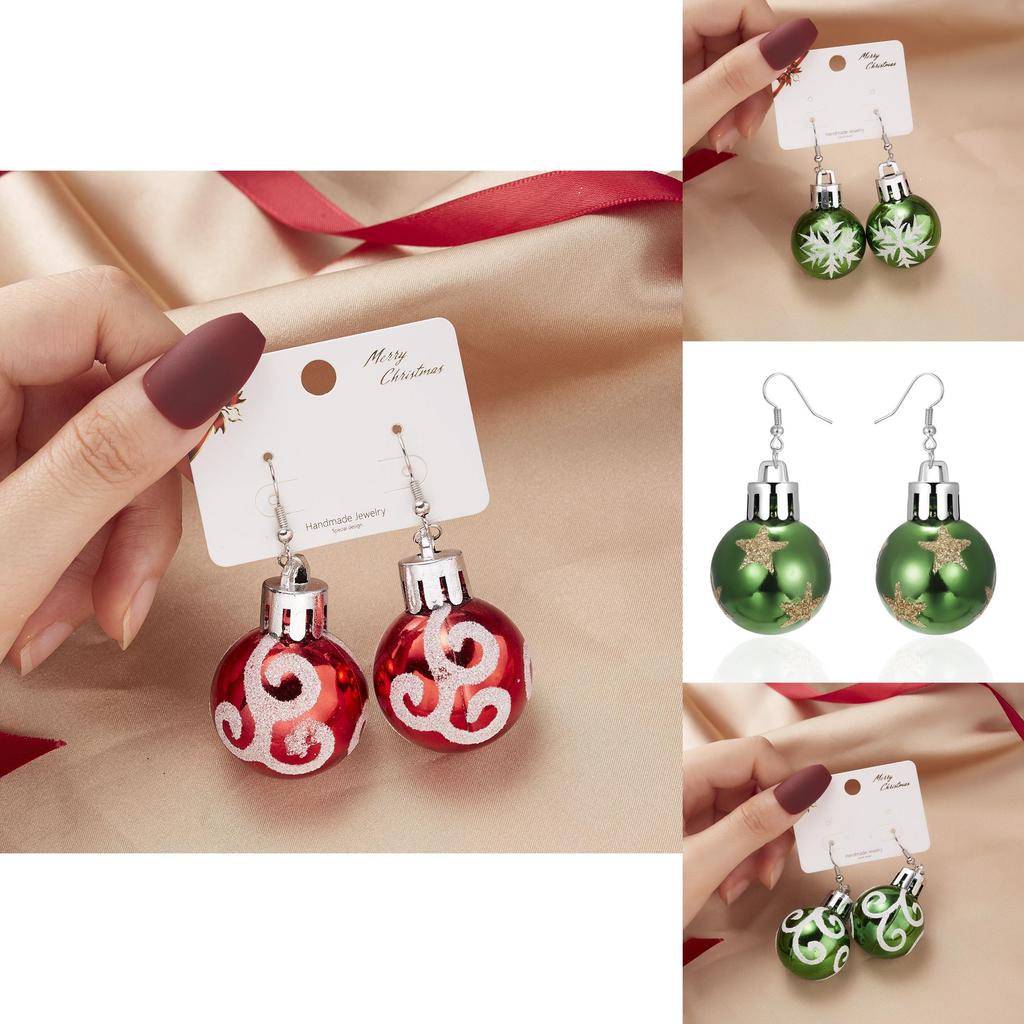 Snowflake Star Resin Drop Earrings With Electroplating For Womens Holiday Jewelry