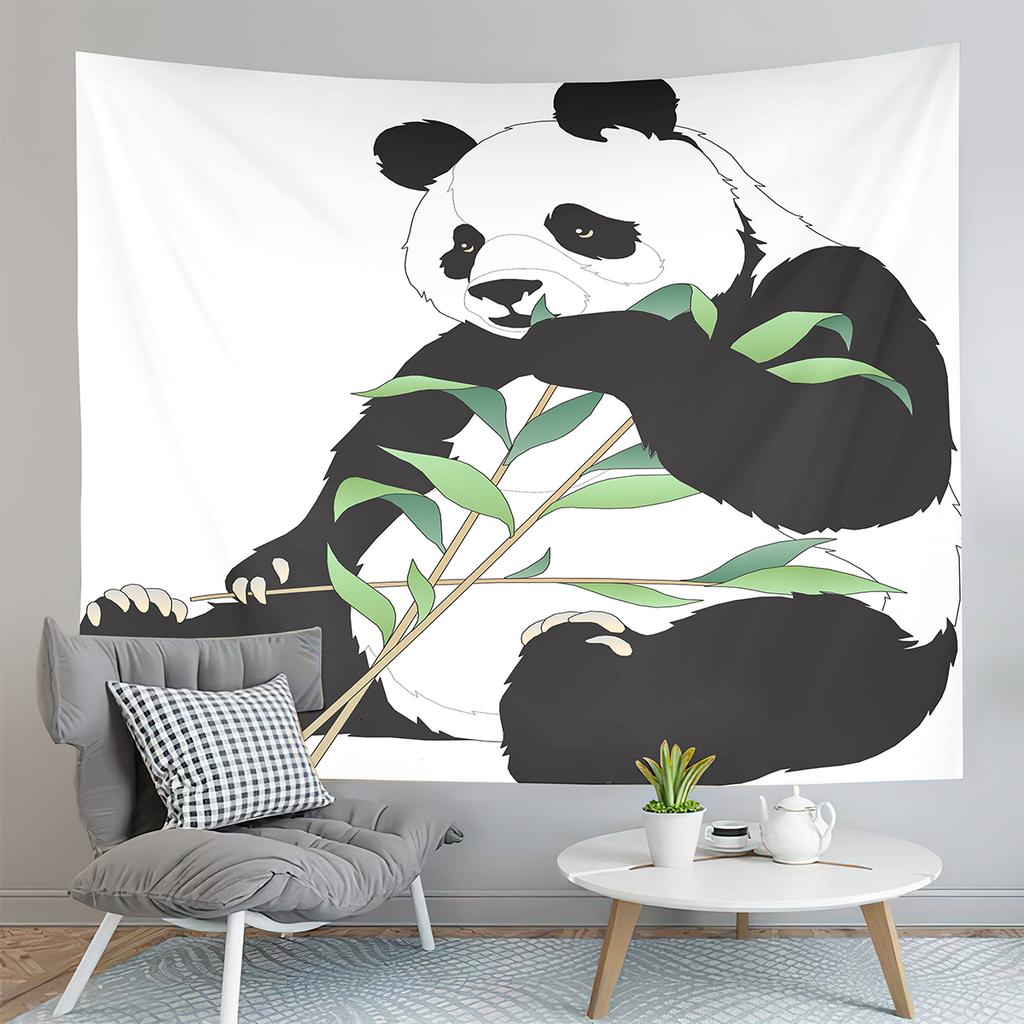 Cute Panda Print Tapestry Cartoon Style Animals Tapestry Creative Wall Hanging Decor Tapestries Bedroom Home Living Room Dorm