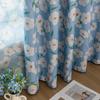 1PC Nuan Series Literary Pastoral Style Blue Flower Printed Curtain Full Blackout Curtains for Bedroom Living Room Balcony Window for Home Decor