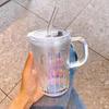 Tingle tragbarer Glaswasserbecher mit Strohhalm