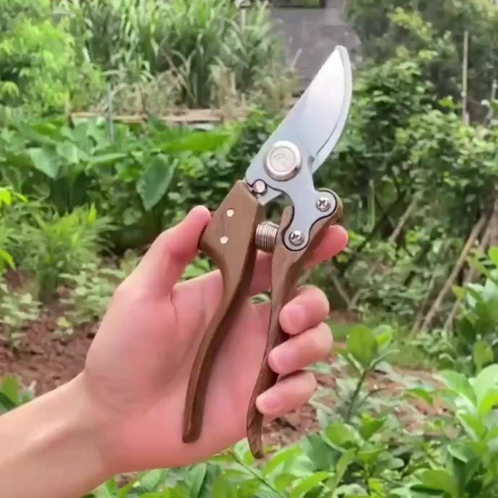 Gardening Tools Wood Grain Garden Pruner Ergonomic Non-Slip Grip Pruning Shears Heavy Duty Professional Garden Clippers Garden