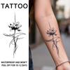 Linework Flower Herbal Temporary Tattoo Stickers, Long-lasting Waterproof for One To Two Weeks, Fake Tattoo for Women, Arm, Leg