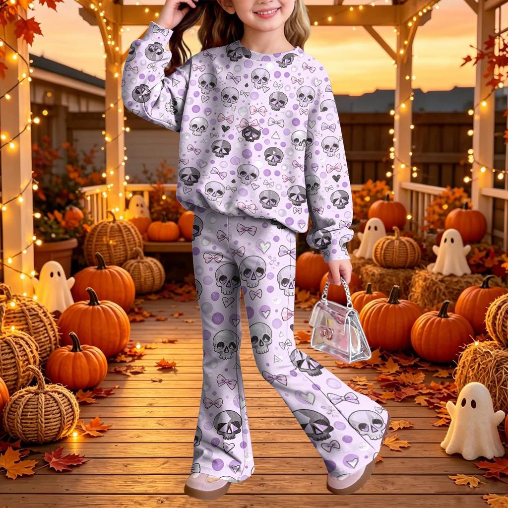 Kids Casual Long Sleeve Top and Pants 2-Piece Outfit Set for Boys and Girls