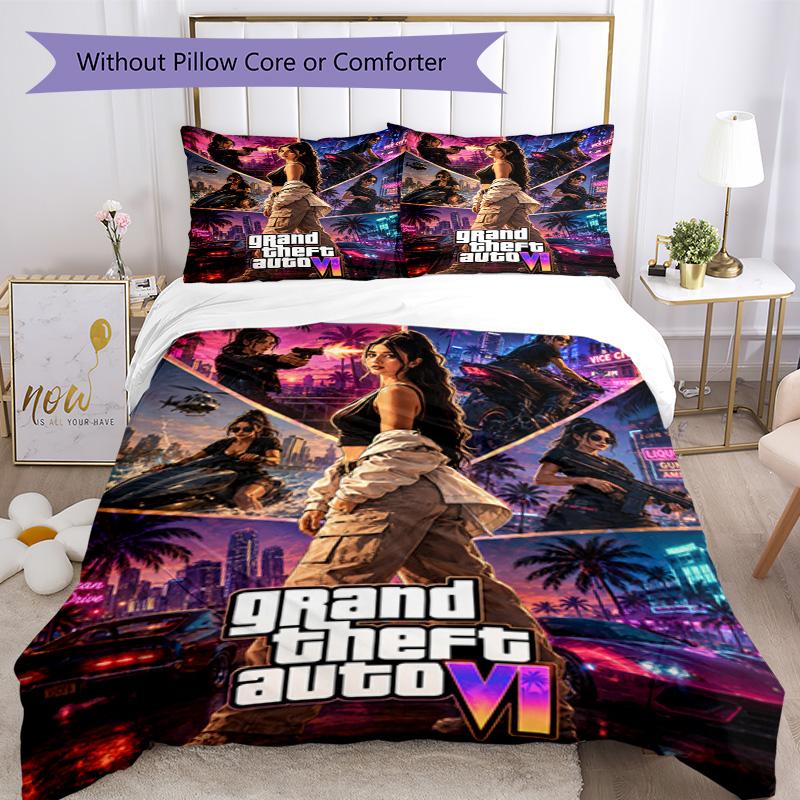 Grand Theft Auto Bettwäsche-Set Geeignet für Wohnheim Leichtes Weihnachtsgeschenk