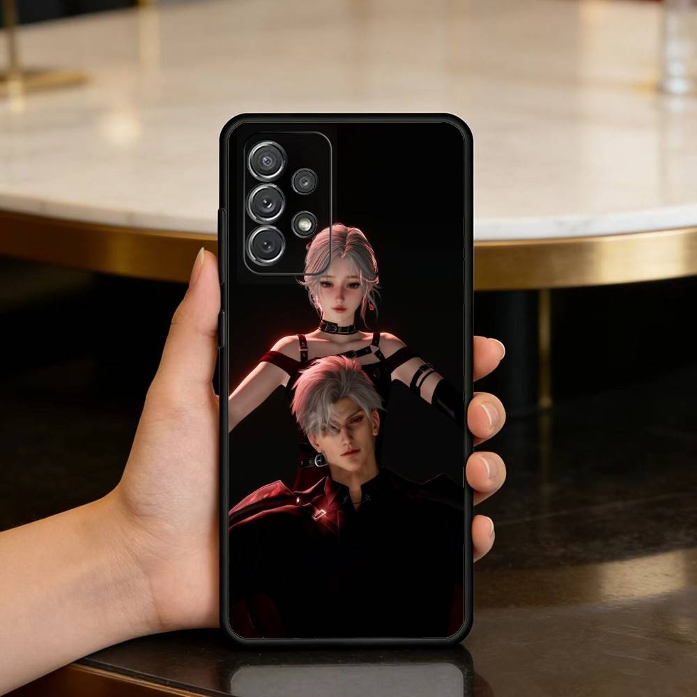 Sylus Love And Deep Space Phone Case For Samsung Galaxy A73,A72,A71,A70,A53,A52,A51,Soft Silicone Black Cover