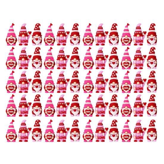 Elf Doll Valentine's Day Mini Gnomes Set Resin Figurines Romantic Pink Red Heart Decor Party Favors Tiered Tray Display Hide And Seek Toys