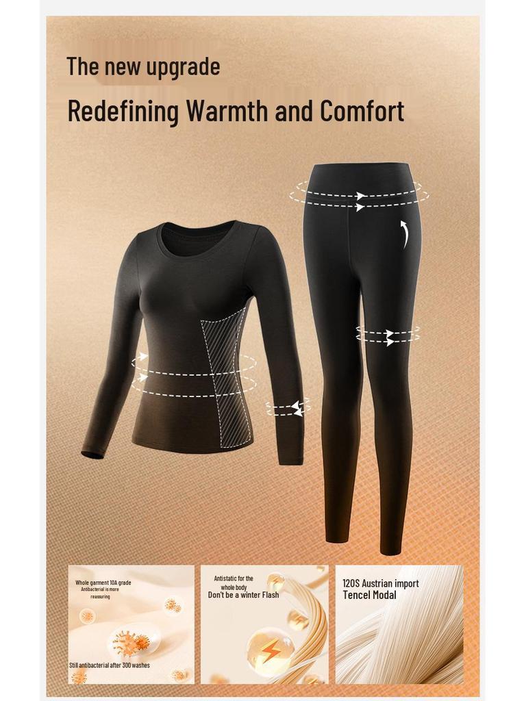 10A Antibacterial Modal Women's Warm High-Elastic Base Layer Set