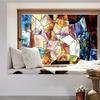 45X100cm Mozaic tradițional Film PVC pentru fereastră Mozaic abstract Film colorat pentru confidențialitate