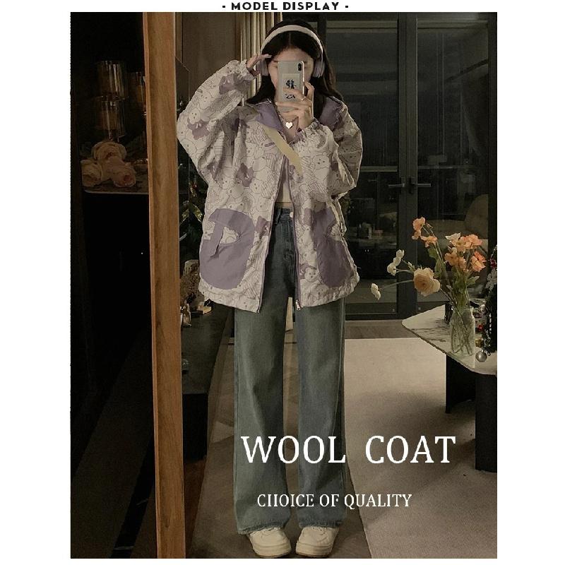 Girl in a reversible jacket2026New Spring and Autumn Thin Casual Jacket, Windbreaker