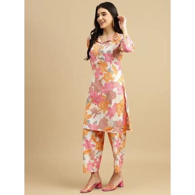 Women Designer Printed Kurta Pant Cord Set Indian Bollywood Top Tunic Kurti VSO-1698 C