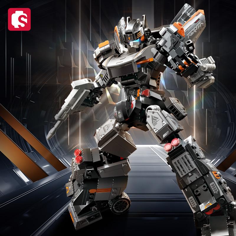 Ungiftiger Sembo Block Robo-Anzug Serie Auto Verwandlungs-Mech Montagebausteine Steine Ornamente Kinderspielzeug Für Kinder Weihnachtsgeschenk