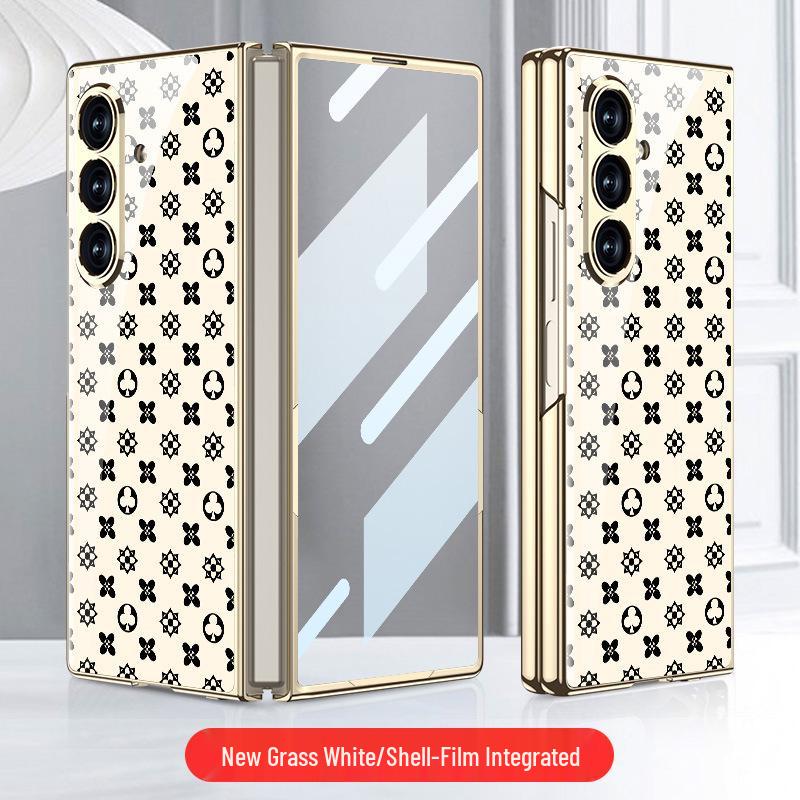 Heart of the World: Electroplated Samsung Z Fold7 Glass Case - Trendy, Simple Style Protective Cover