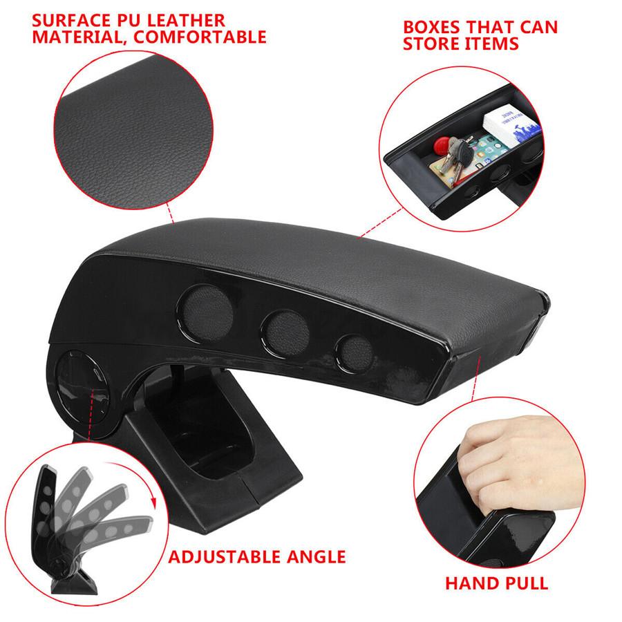 Universal Car Van Truck Adjustable Central Console Armrest Storage Box Arm Rest