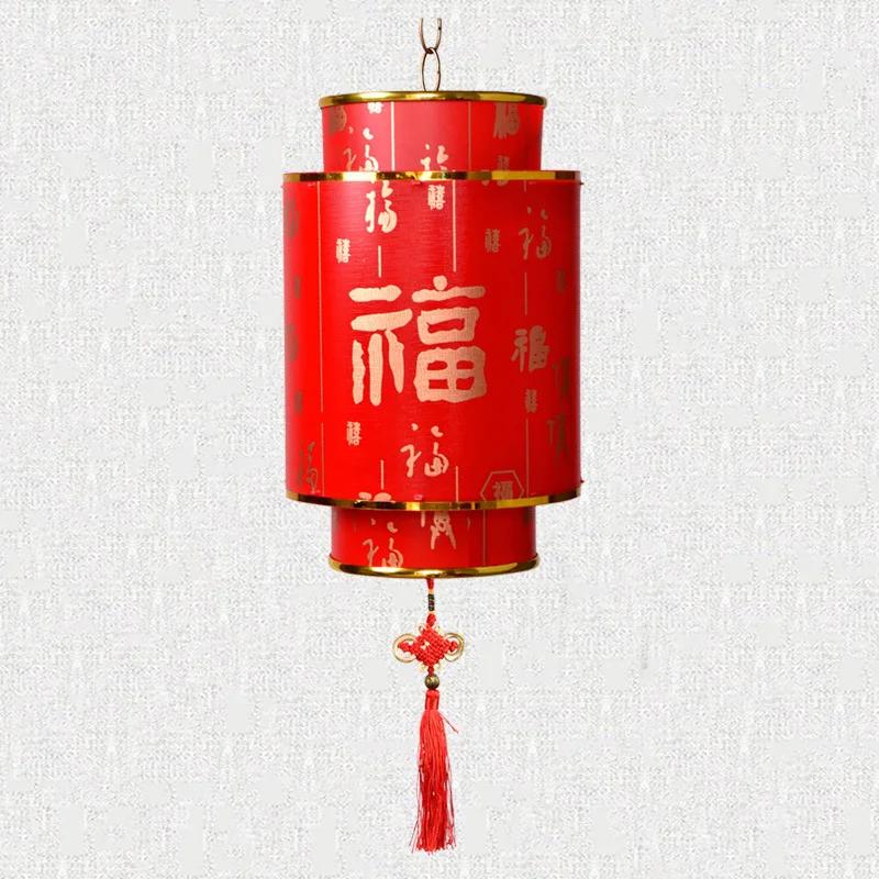 Chinese Style Hanging Lanterns Lamp PVC Waterproof Antique Palace Lanterns Retro Chinese Red Lanterns Festival New Year Decor
