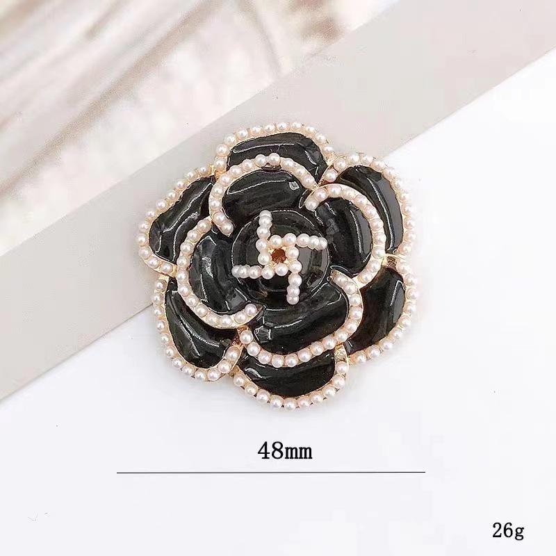 Trending French-Style Pearl Camellia Brooch - Korean Flower Lapel Pin Accessory