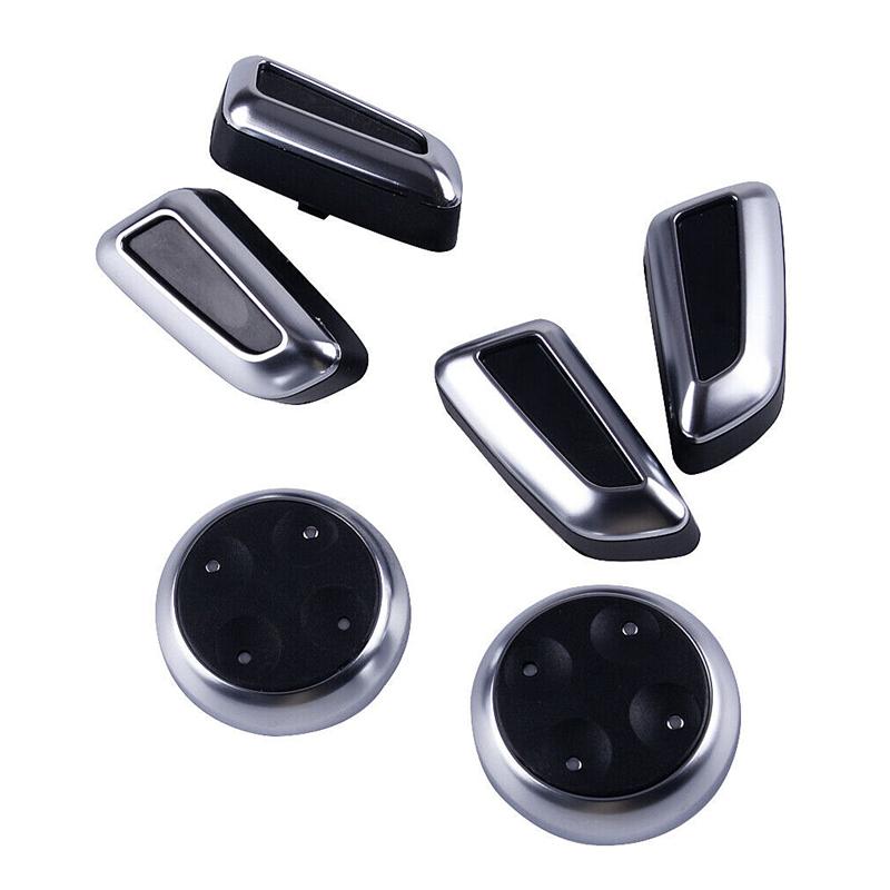 6 Pcs Seat Adjustment Knob Button Switch Cover Trims For A3 A4 A5 A6 Q3 Q5 /VW /Jetta MK5 MK7/Passat/Tiguan Black Chromed