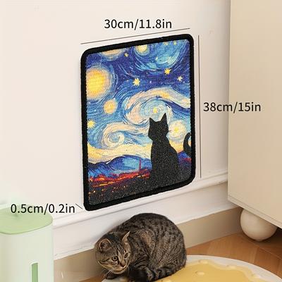 Durable Wall-Mounted Cats Scratching Post & Mat - Stitched Edges,Soft Fabric for Indoor Clawing Play,Space-Saving Design for Cat