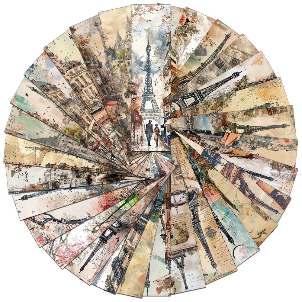 30pcs Romantic Paris Retro Bookmarks: DIY Page Markers & Student Gifts No