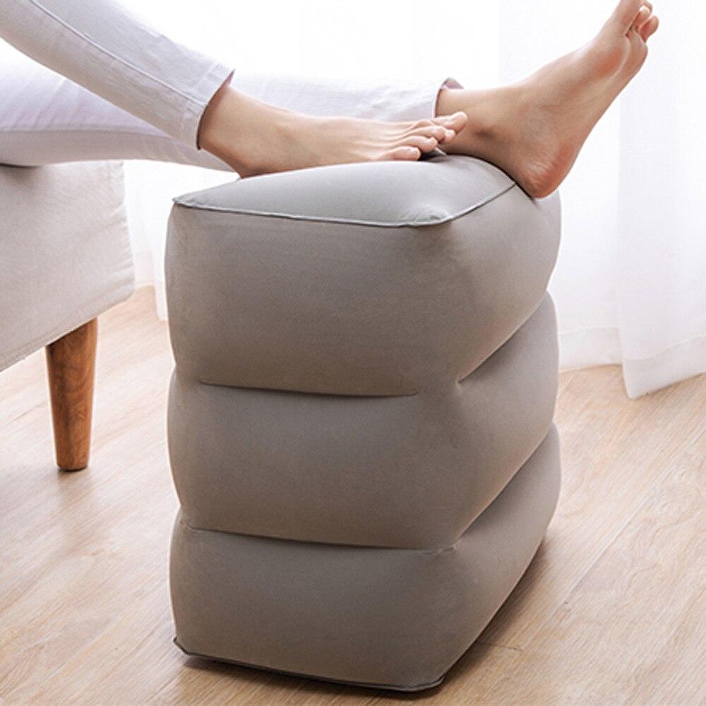 Adjustable Travel Inflatable Three-layer Foot Pillow Inflatable Footrest Sleep Sit Long-distance Train Car Foot Rest Footstool
