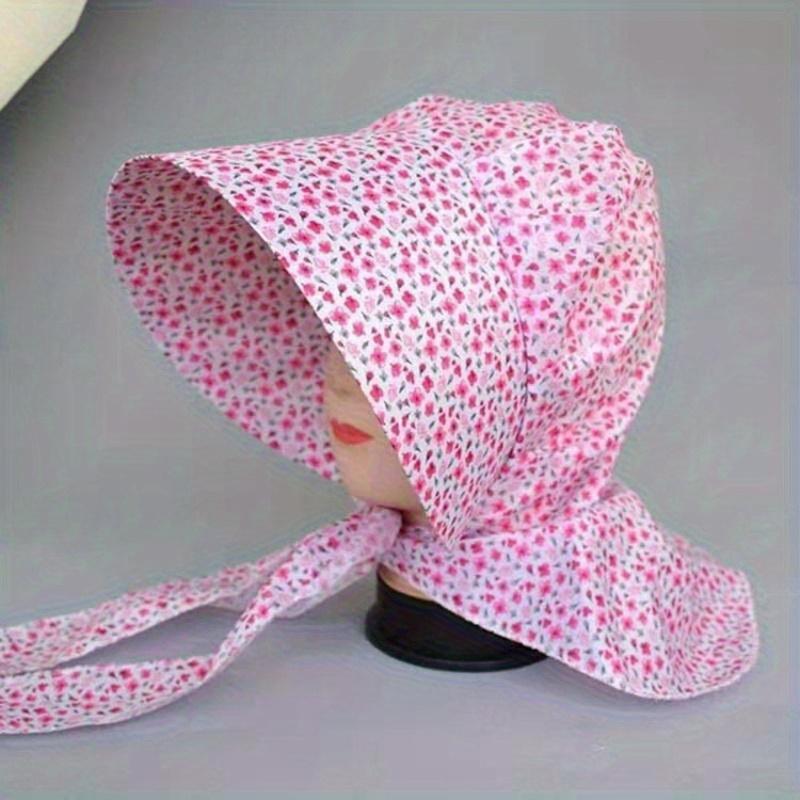 

Женская модная шляпа от солнца с цветочным принтом, широкие поля для защиты шеи, ветрозащитная, подходит для сбора чая и активного отдыха. 1