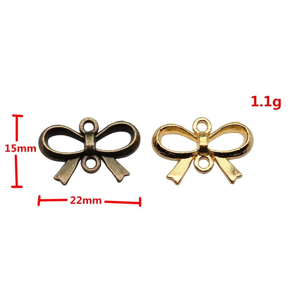 Double Hole Bow Connectors Cute Ribbon Charms For Earring And Bracelet Making