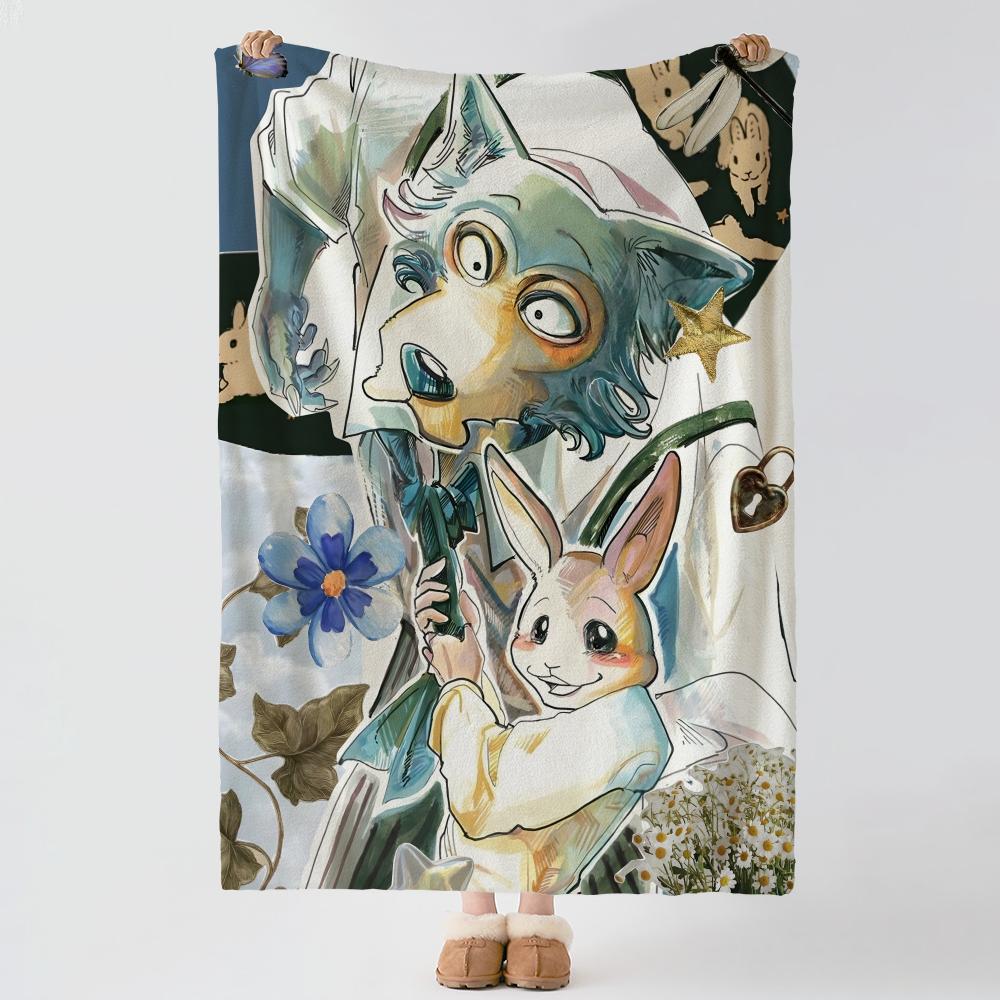Anime BBeastars Throw Soft Warm Flannel Blanket Multiuse Throw for Bed Sofa Office Air Conditioning Nap Blanket