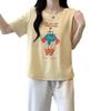 2026 New Arrival Plus Size Women's Cute Print Combed Cotton Loose Slimming Short Sleeve T-shirt