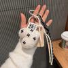 New Cartoon Plush Bow Love Pendant Keychains For Women Y2K Bag Hanging Jewelry Gift Decoration Accessories