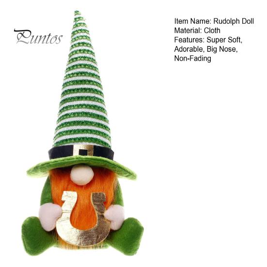 Svatý. Patrick's Day Trpasličí skřítek Hračka Velký nos Dlouhé vousy Rozkošný vzhled Rudolph Panenka Bez tváře