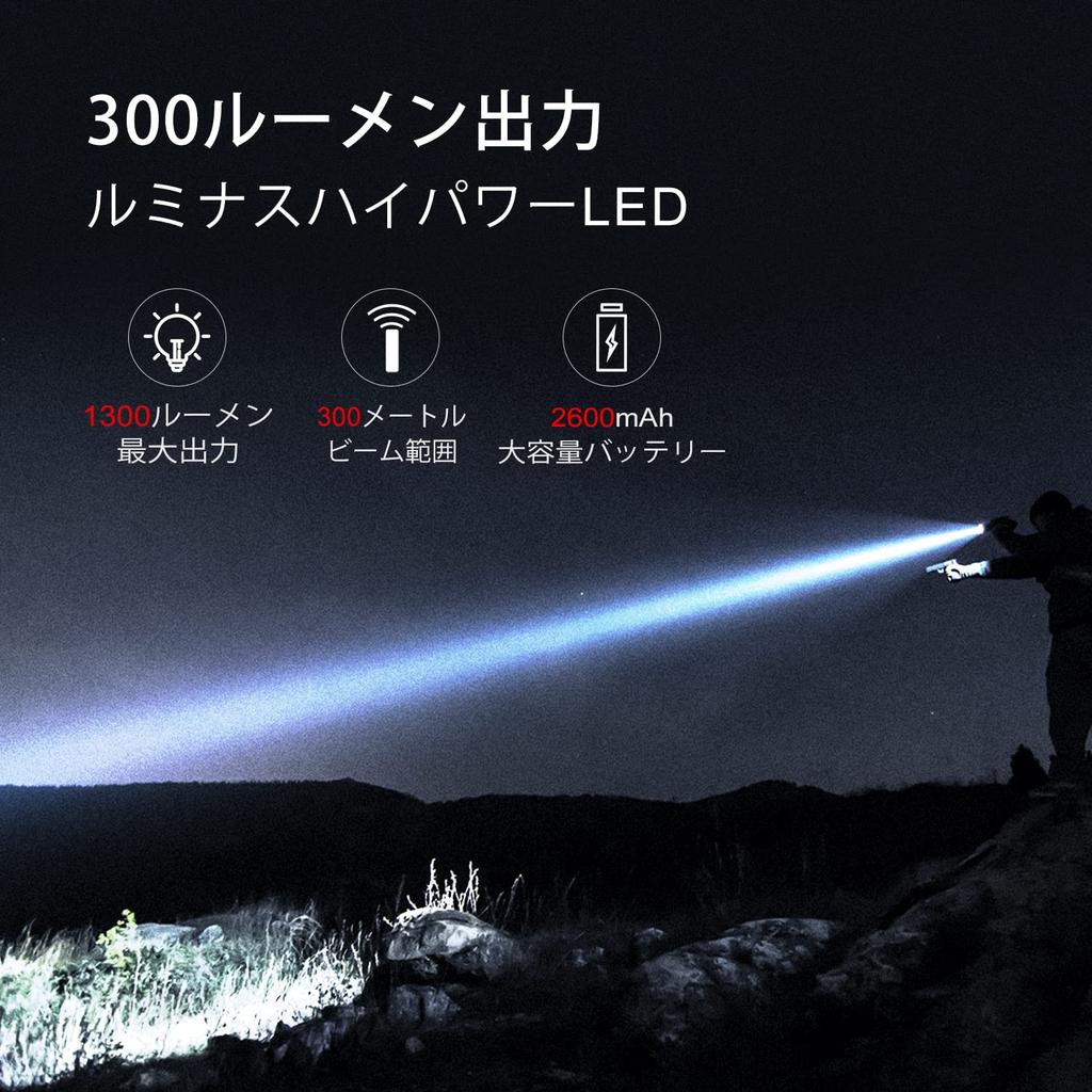 KLARUS XT11R 1300 Lumen Rechargeable Tactical Dual Tail Switch Handheld Flashlight with 3 Lighting Modes and IPX8 Waterproof USB-C Flashlight, Strobe,