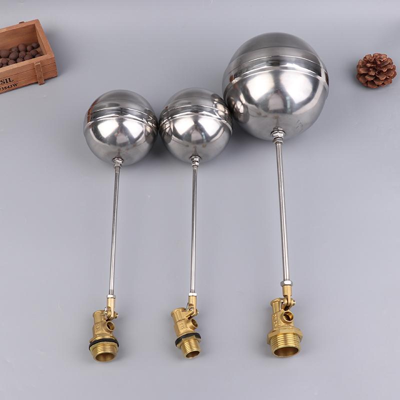 1/2" 3/4" 1" Brass Float Valve Cold And Hot Water Tank Floating Ball Valve Toilet Valve SS201 Stem Flow Control Cistern