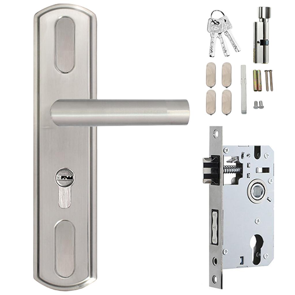 Stainless Steel Door Lock Thickened Entry Door Handle with Lock and Key Waterproof and AntiRust Door Handle Lock