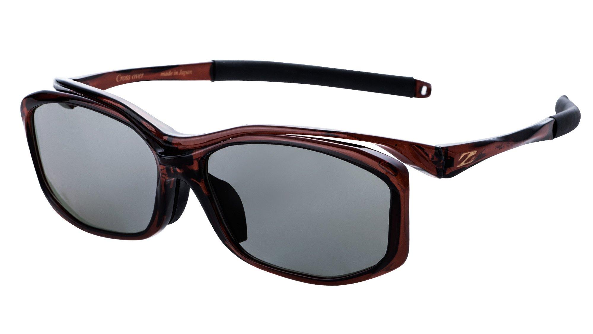 

Zeque Polarized Sunglasses Cross Over Clear Brown TRUEVIEW F-1625