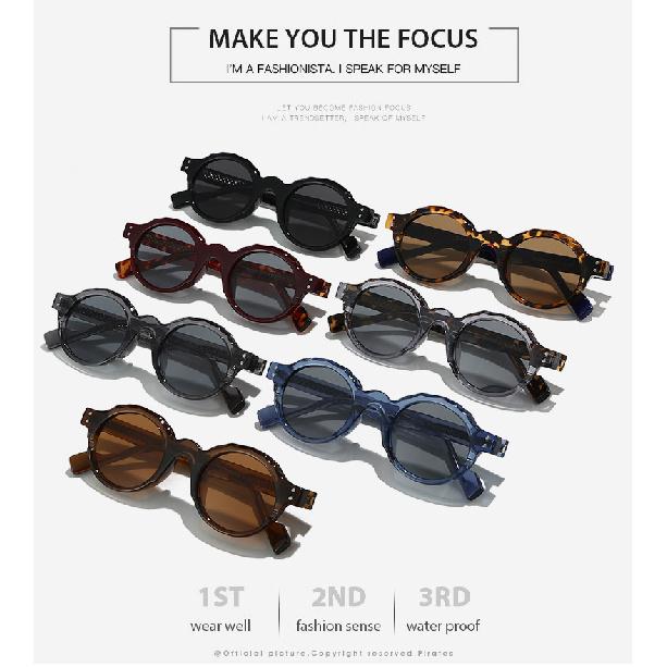 20 Retro Round TR90 Frame Sunglasses, Thick-Frame Sunglasses for Men and Women, Street Style Sunglasses
