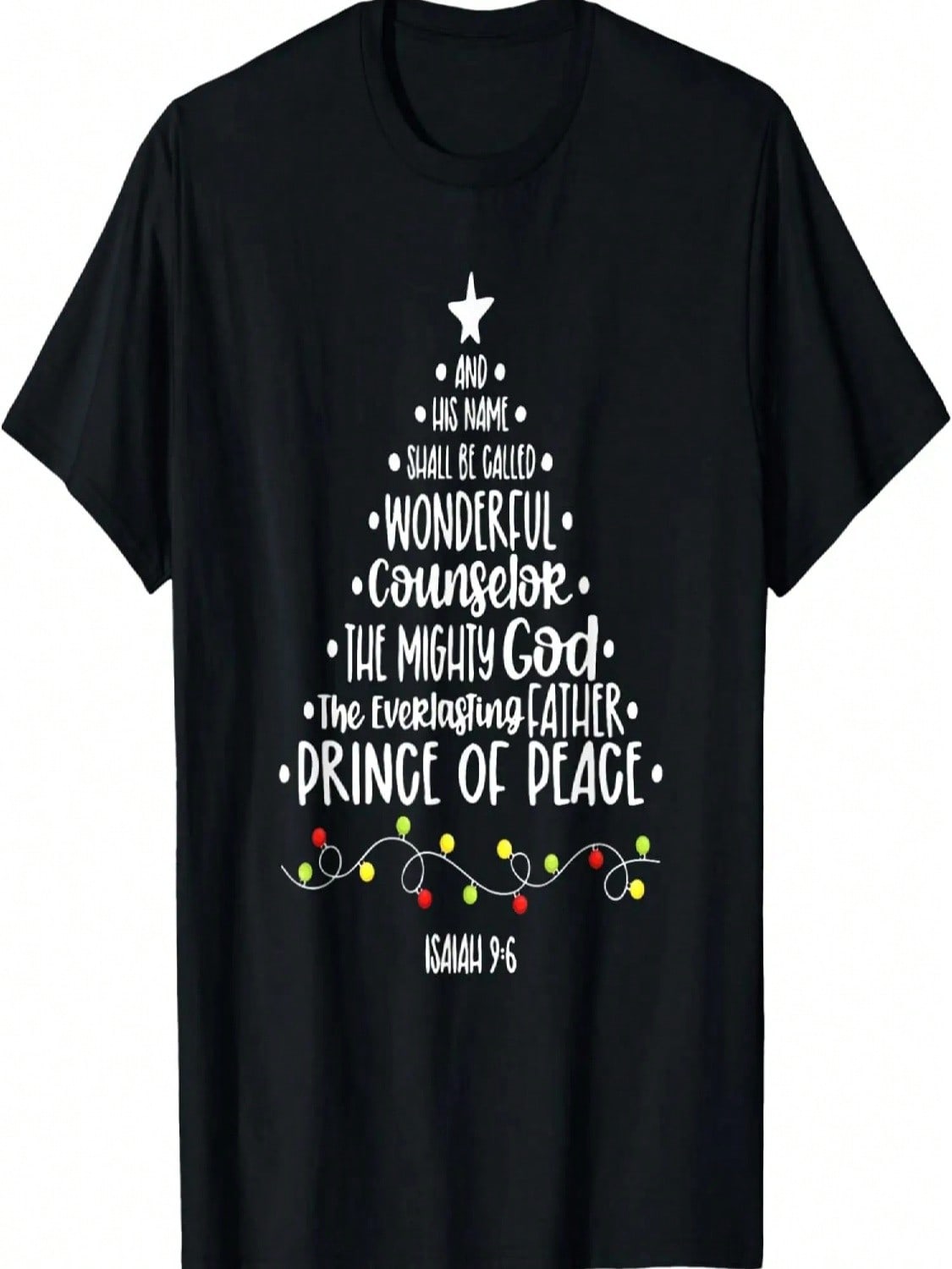 His Name Shall Be Jesus Christmas Religious Holiday T-Shirt S разноцветный