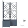 Garden Planter Set 3 Pcs Light Grey 80 X 80 X 142 Cm Plastic
