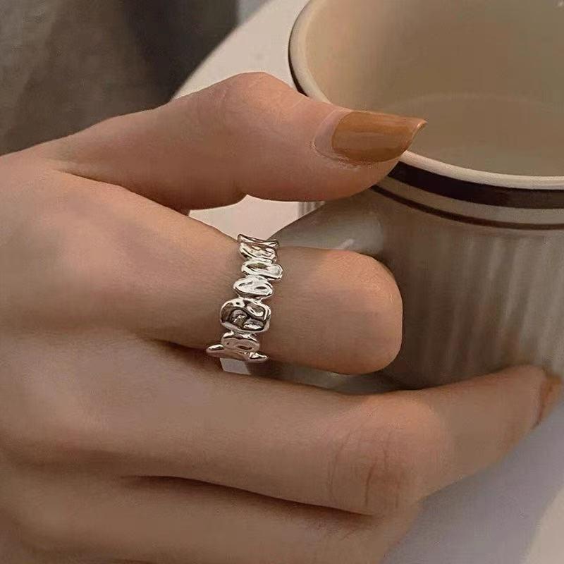 Adjustable Heart Ring: Women's 925 Sterling Silver, Retro Minimalist Style, Index Finger Fashion