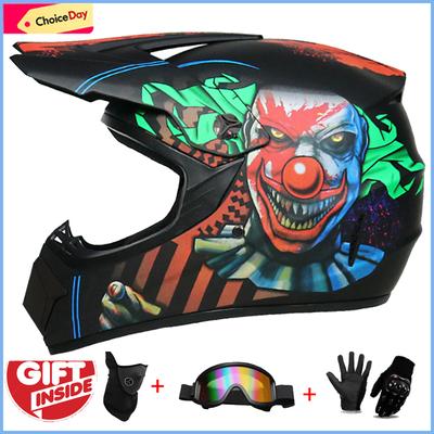 Motorcycle Youth Kids Child Full Helmet Children Helmets Motocross Casco Moto Off-Road Goggles Gloves Protective Cycling Casque