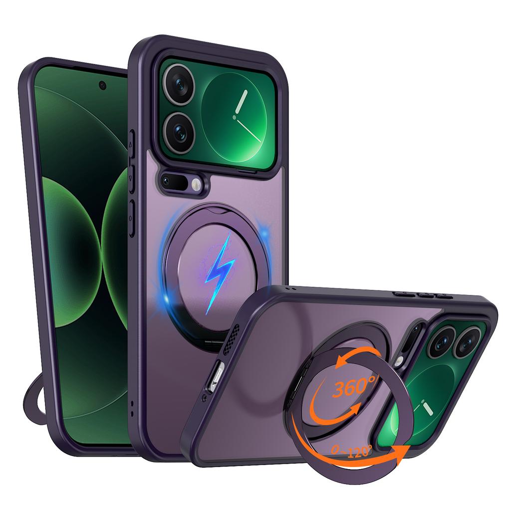 Applicable To Xiaomi 17promax Skin-sensitive Mobile Phone Case All-inclusive with Rotating Ring Bracket 15T Pro Magnetic Case