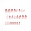 24Pcs Wearable Fake Nails Pink Gradient Glitter Butterfly Rhinestones Full Cover Acrylic Nail Tips With Press Glue Detachable MYY