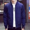 Men's Lightweight Motorcycle Bomber Jacket With Zipper Closure And Soft Material