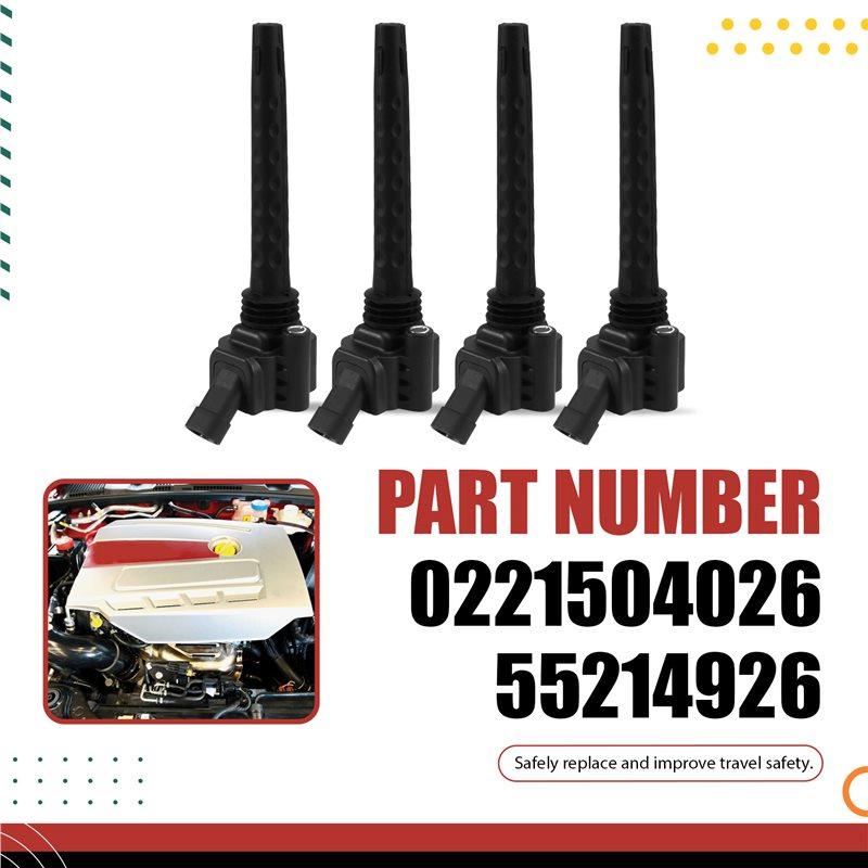 For LANCIA DELTA GIULIETTA 1.8 Tbi T Bi ALFA ROMEO 159 4C SPIDER BRERA 2009-2020 4PCS Ignition Coil 0221504026 55214926